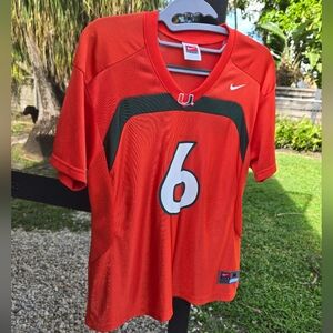 University Of Miami Hurricanes Football Youth/Kids Vintage Jersey #6 Med 12-14